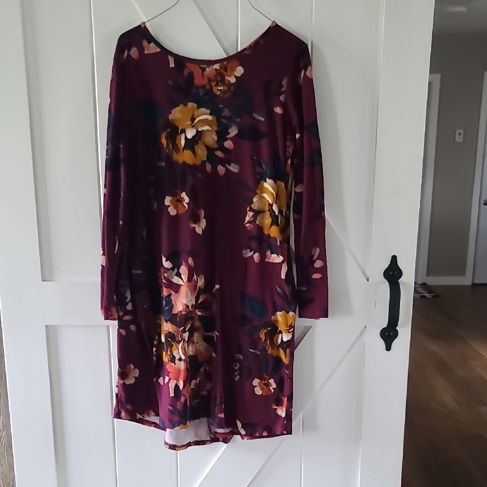 Floral Burgundy Dress